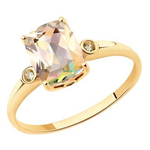 Кольцо женское SOKOLOV из золота с топазами Swarovski 714908 р.17.5 в Оджи