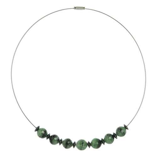 Бусы женские My-bijou 303-1467 зеленые/серые в Оджи
