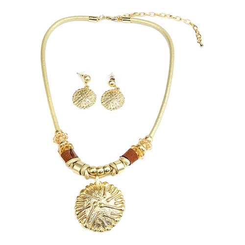 Комплект женский (серьги, колье) Be You to Full КП71130 золотистый в Оджи